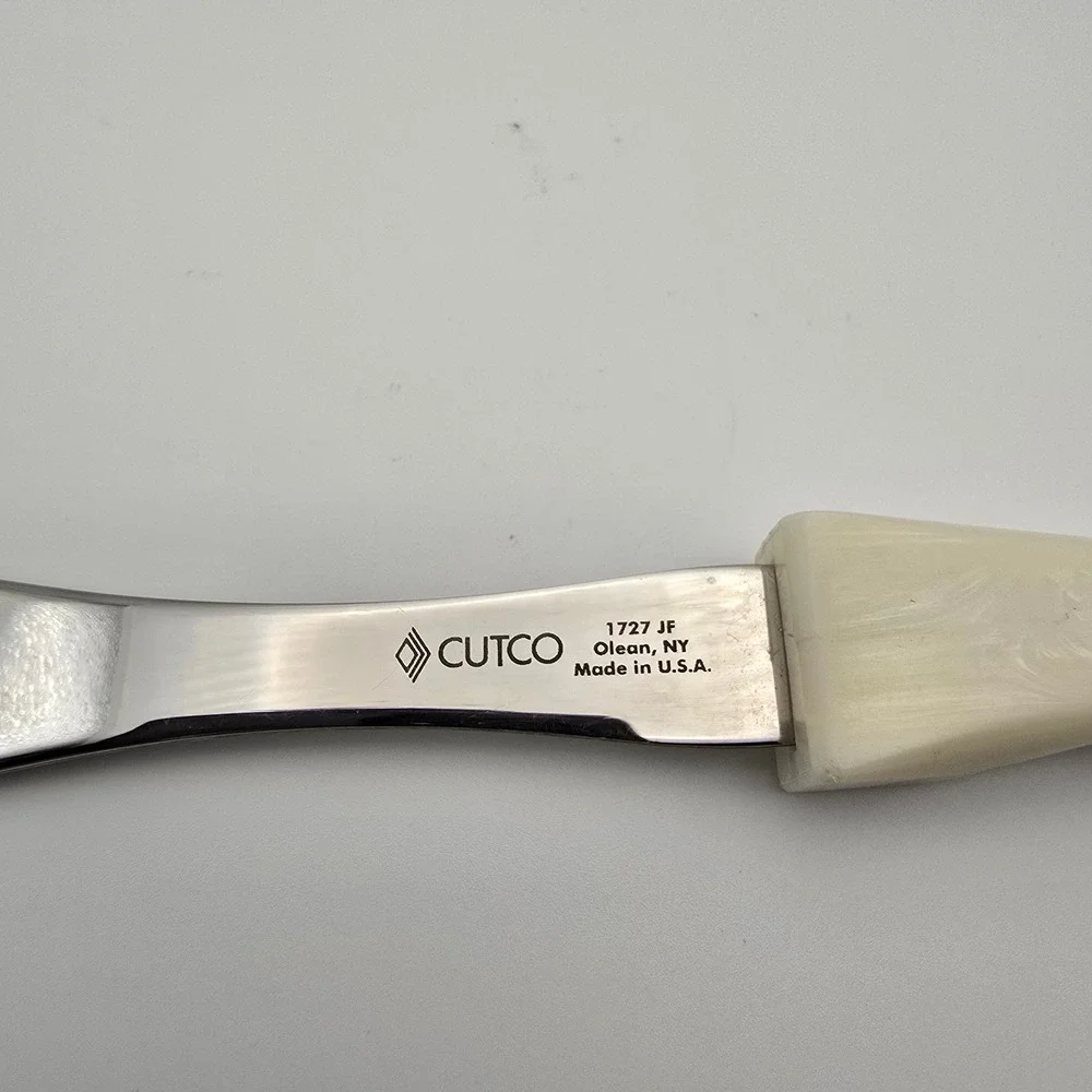 Cutco 1727 JF Turning Fork Pearl White Handle Stainless Steel Made in USA